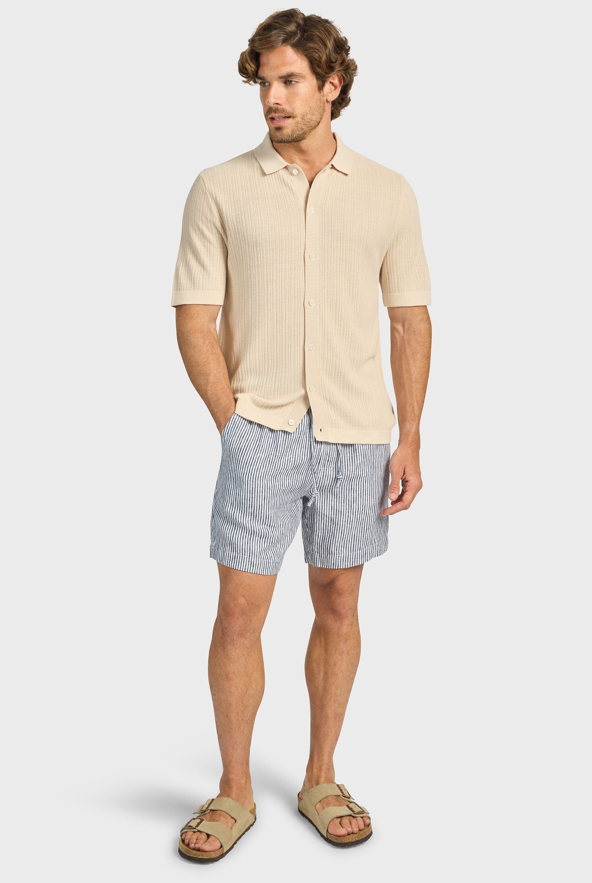 Stripe Riviera Linen Short